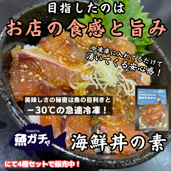 【海鮮丼の素ガチャ】おまかせ海鮮丼の素4種セット【冷凍】